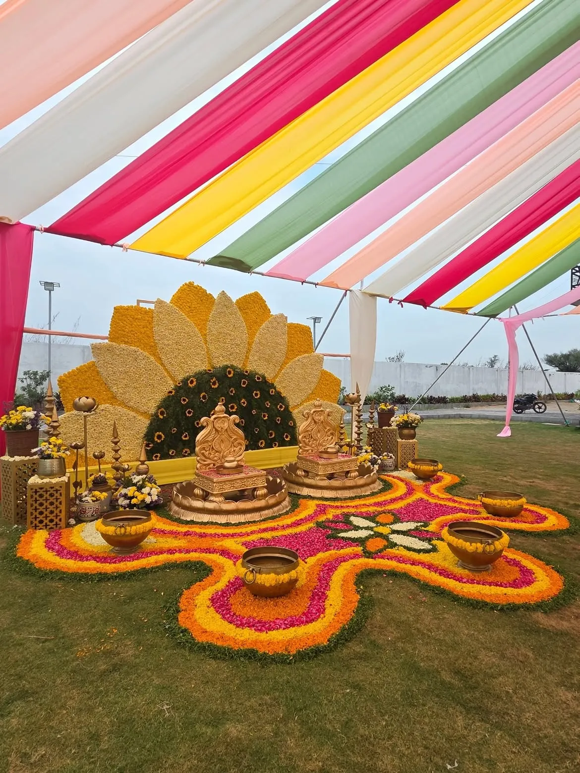 Grand convention hall wedding setup at Gala Convention near Hyderabad