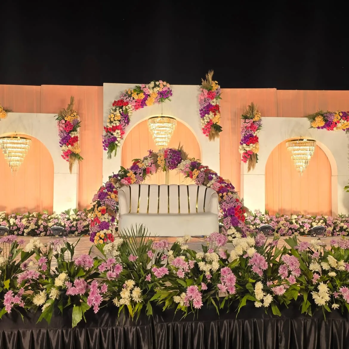 Grand convention hall wedding setup at Gala Convention near Hyderabad