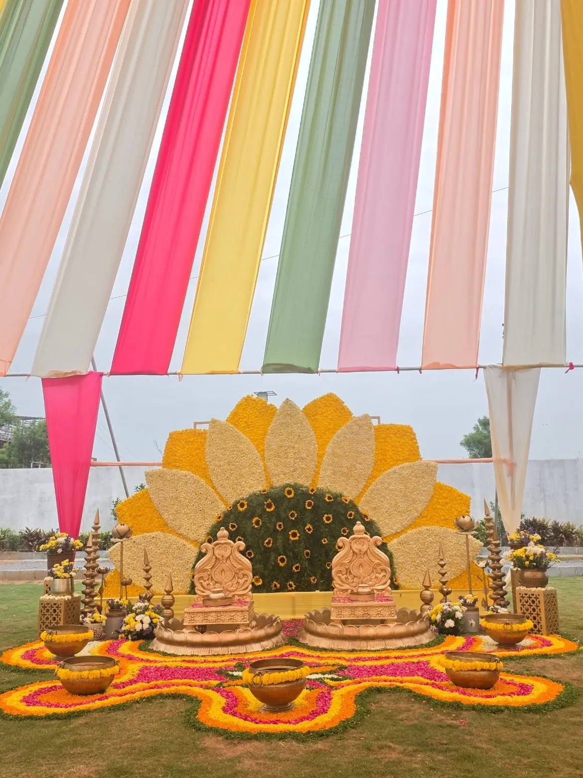 Destination wedding celebration in convention hall